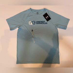 NWT. Light Blue Boys Under Armour Performance Shirt Size L